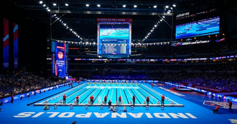 Así fue la asombrosa transformación de un estadio para preparar al equipo olímpico de natación de Estados Unidos