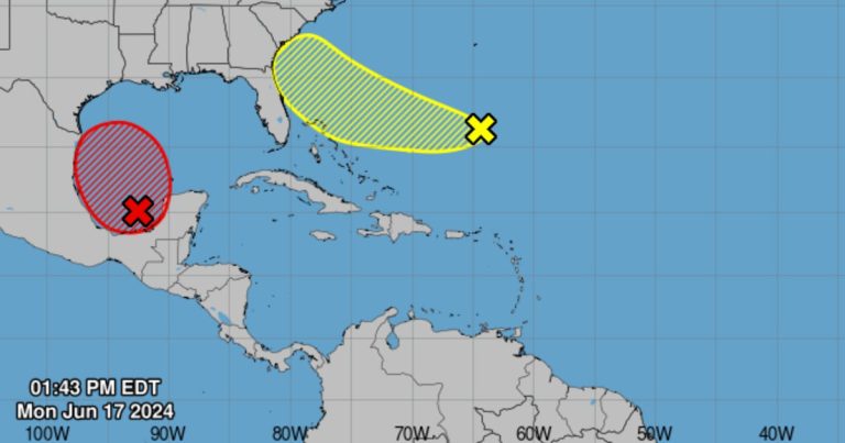 Vigilan dos sistemas tropicales que podrían afectar Estados Unidos