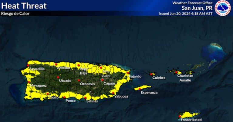 Patrón húmedo continuará la próxima semana y persiste el riesgo de calor en Puerto Rico