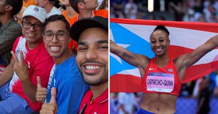 VIDEO: Hijo de Keylla Hernández le entregó la bandera de Puerto Rico a Jasmine Camacho-Quinn