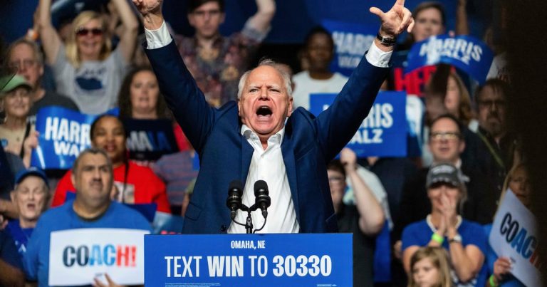 Primera visita de Tim Walz a su estado natal como candidato demócrata a la vicepresidencia