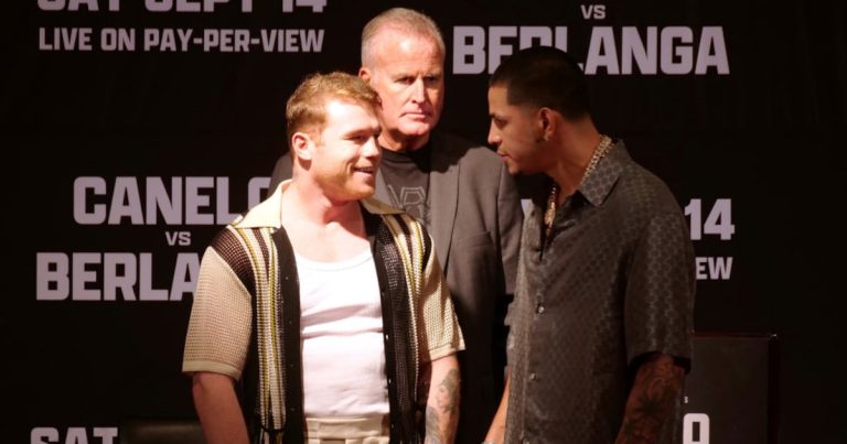 El picante cara a cara entre ‘Canelo’ Álvarez y Berlanga