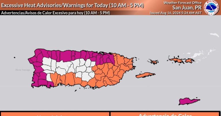 Emiten avisos de calor excesivo y advertencias de calor para este viernes