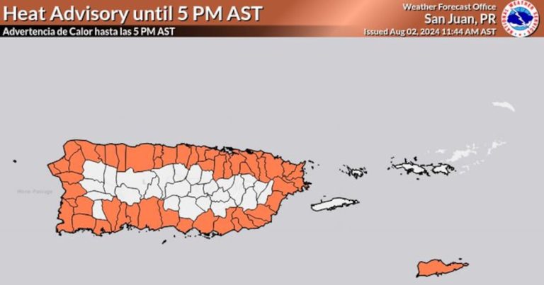 Emiten advertencia de calor para Puerto Rico y las Islas Vírgenes