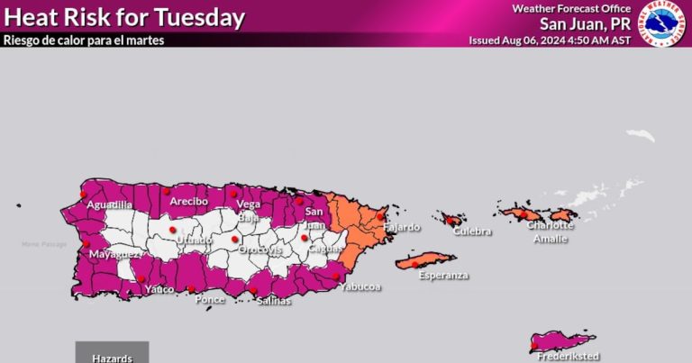 Emiten riesgo de calor para la isla