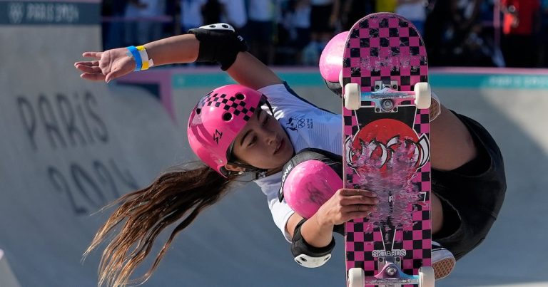 La australiana Arisa Trew gana el oro en park skateboarding femenino en París