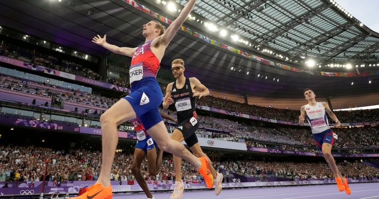 Cole Hocker sorprende en los 1,500 masculinos por delante de Kerr e Ingebrigtsen