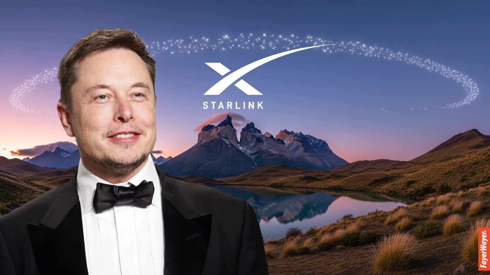 Torres del Paine, Elon Musk y Starlink - Composición - Whisk/FW