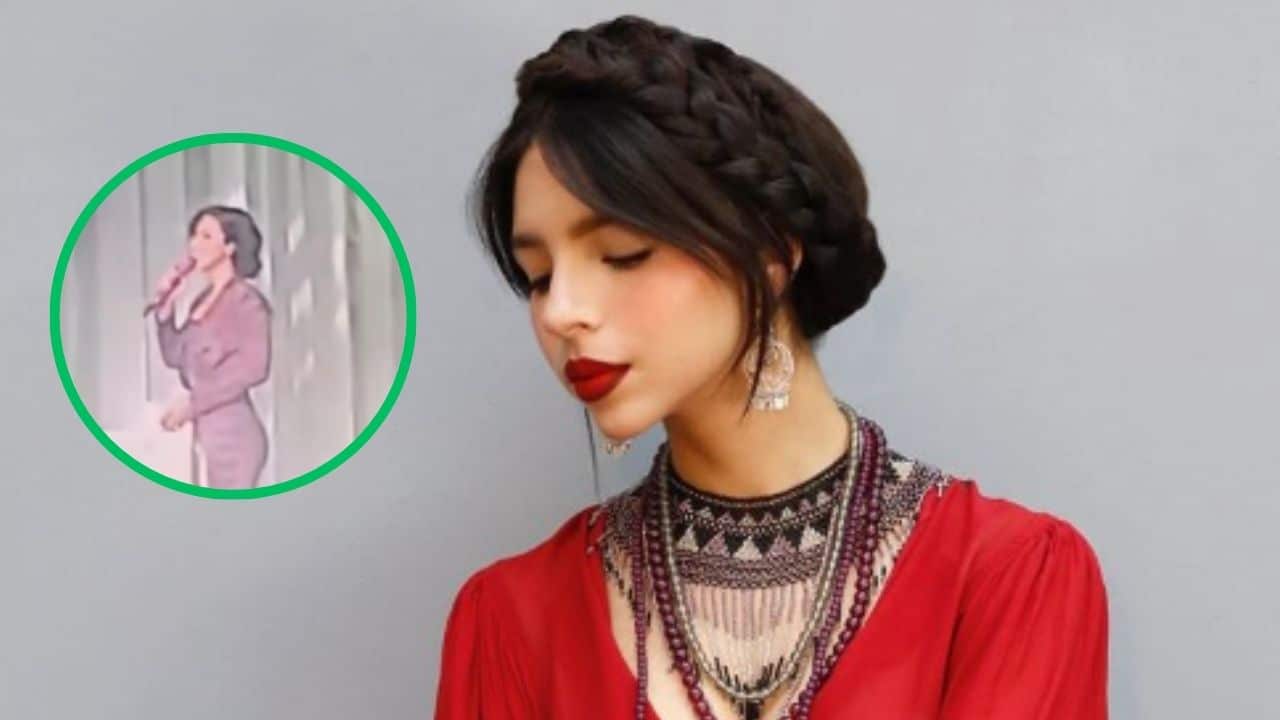 Ángela Aguilar se equivoca en el escenario