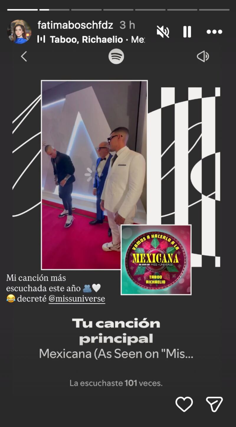 Fátima Bosch confiesa la canción con la que manifestó ganar la corona de Miss Universo