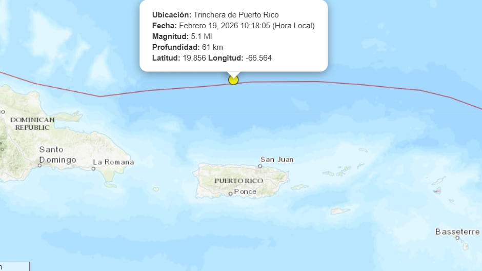 Sismo al norte de Puerto Rico