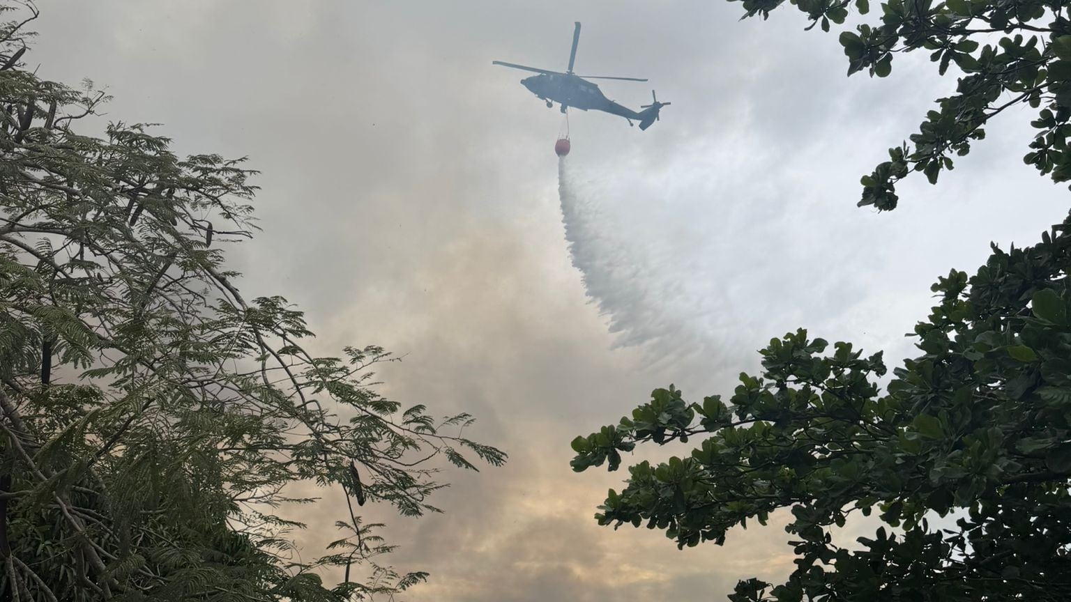 Guardia Nacional activa apoyo aéreo para combatir incendios en Vega Baja